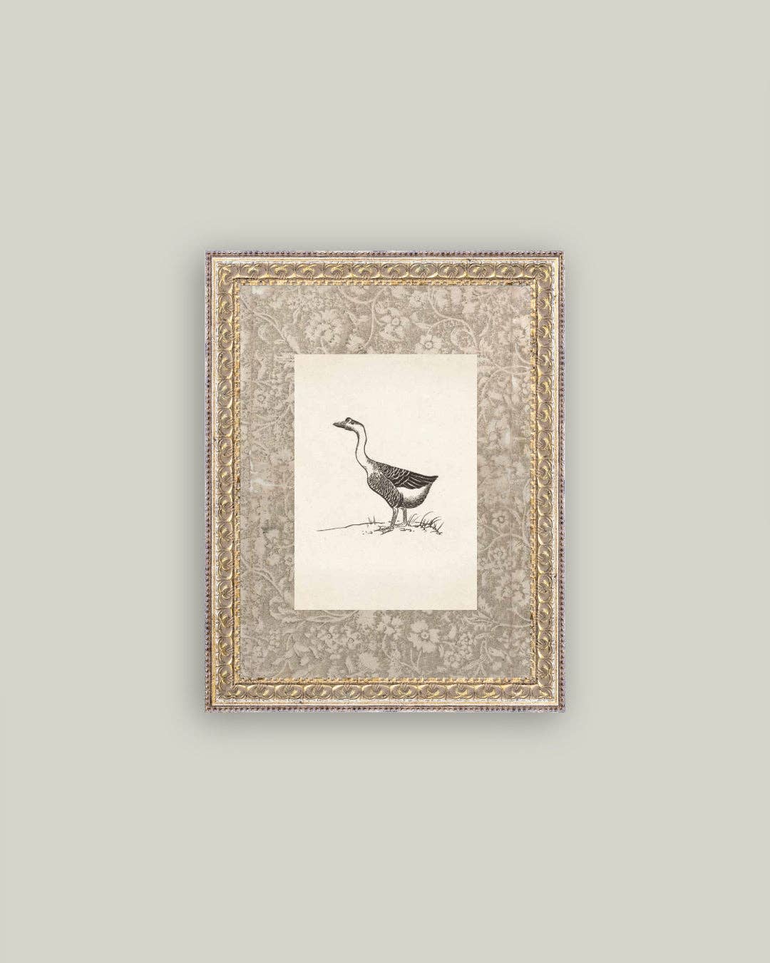 Single Goose Framed Antique Art